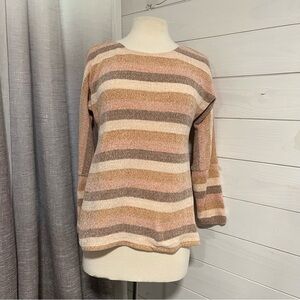 Chenault Peach and Beige Knit Top